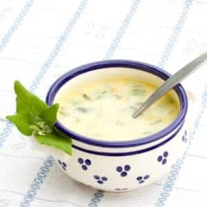 Cuketová polévka se špenátem - vegan a bez lepku