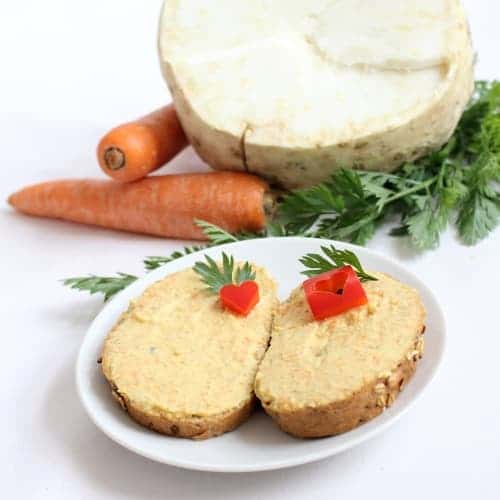 mrkev - pomazánka z mrkve a Hrašky. Bez lepku a vegan