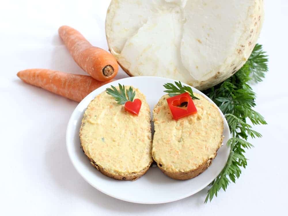 mrkev - pomazánka z mrkve a Hrašky. Bez lepku a vegan