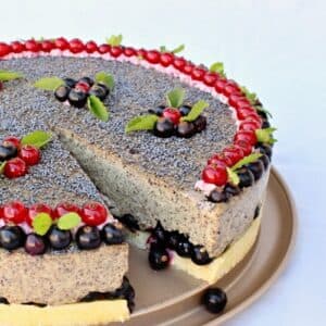 Makový cheesecake - vegan, makový recept, makový zákusek, bez lepku, bez vajec